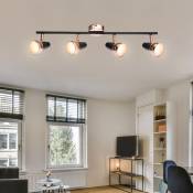 Etc-shop - Plafonnier led spots de plafond spots orientables cuivre design l 60 cm salon