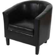 Fauteuil Newport T379, fauteuil de salon / club, similicuir noir - black