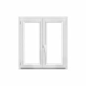 Fenêtre PVC 2 vantaux oscillo-battant GoodHome blanc - l.100 x h.105 cm