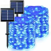 Gotrays - Lot de 2 lampes solaires bleues à étanches