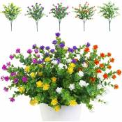 Groofoo - Lot de 5 Bouquets de Fleurs Artificielles,Plantes