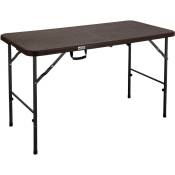 Hattoro - Table de camping Table de buffet pliante Table de jardin valise 120 cm Marron