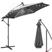 Hengda Parasol - parasol jardin parasol parasol de balcon - 300 cm Gris mit LED - Gris