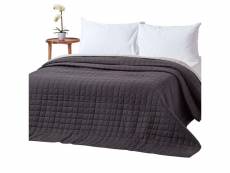 Homescapes couvre-lit matelassé bicolore & réversible en coton - noir & gris - 150 x 200 cm SF1106A