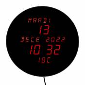 Horloge calendrier led parlante avec température Aplós - Noir - Noir