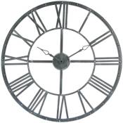 Horloge vintage métal gris D70cm Atmosphera créateur