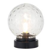 Jhy Design - Lampe de table Veilleuse en verre à piles, 18 cm de haut, noire