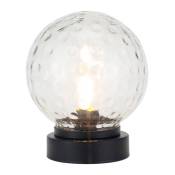 Lampe de table Veilleuse en verre à piles, 18 cm de haut, noire