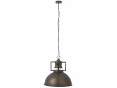 Lampe suspendue industrielle metal gris 10325