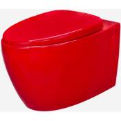 Loobow - Toilette suspendu de couleur rouge Cuvette wc en céramique