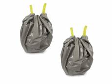 Lot de 2 sacs de jardin - utra résistant - polyéthylène - 130 l