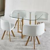 MEUBLER DESIGN Ensemble Table + 4 Chaises Encastrable