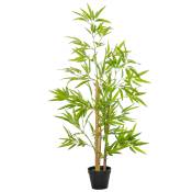Outsunny Bambous artificiels 1,20H m réalistes par Bambou avec Vrais Troncs - Pot Inclus Noir Vert