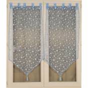 Paire de vitrages à bulles argentées - Bleu - 2 x 60 x 120 cm