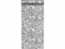 Papier peint fleurs dessinées noir et blanc - 139117 - 0,53 x 10,05 m 139117