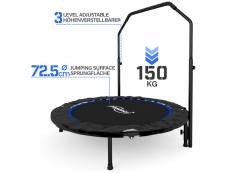 Physionics® mini trampoline de fitness - pliable, avec barre réglable en hauteur, ø 101 cm, jusqu'à 150 kg, usage intérieur/extérieur - trampoline de