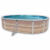 PINUS Piscine hors sol ovale en acier 550 x 366 x 120 cm (Kit complet piscine, Filtre, Skimmer et échelle)