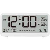 Réveil, horloge numérique multifonctionnelle 8001-EN, luminosité led, température réglable, affichage de l'humidité, réveil avec deux modes d'alarme,