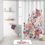 Rideau de douche aux impressions fleuries Rose Clair 180x200 cm - Rose Clair