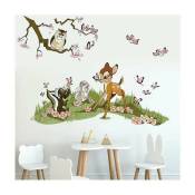 Stickers Muraux Animaux Foret Autocollant Mural Bambi