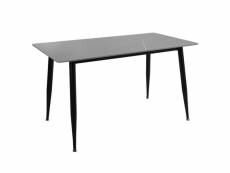 Table 130 x 70 cm plateau céramique gris et pieds