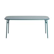 Table à manger d'extérieur lisse rectangle en aluminium bleu océan 180cm Week end - P