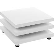 Table basse 360° plateaux pivotants, design Cube, différentes tailles et couleurs, 60 x 60 cm blanc mat - Stilista