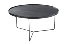 Table basse ronde moderne bois et métal