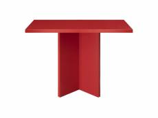 Table de salle à manger matilda carrée laquée mdf 3cm rouge flamme 100x100cm 108246