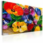 Tableau pensées de printemps - 60 x 40 cm - Multicolore
