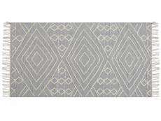 Tapis en coton 80 x 150 cm gris et blanc khenifra 333694