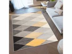 Tapiso lazur tapis salon moderne gris jaune crème noir géométrique 240x330 C939B GRAY/YELLOW 2,40-3,30 LAZUR