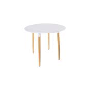 The Home Deco Factory - Table Scandinave Ronde Blanche