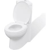 Vidaxl - Toilette d'angle en céramique pour salle de bains blanc