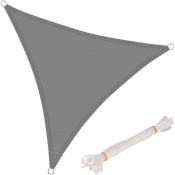 Voile d'ombrage triangulaire en hdpe. protection contre le soleil avec protection uv pour jardin ou camping.3.6x3.6x3.6m Gris - Woltu