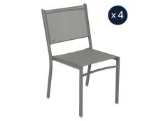 4 chaises de jardin structure aluminium Costa Romarin-