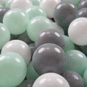 50 ∅ 7Cm Balles Colorées Plastique Pour Piscine Enfant Bébé Fabriqué En eu, Blanc/Gris/Menthe - blanc/gris/menthe - Kiddymoon