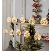 Aiducho - Christmas Lights Warm White 10 Santa Claus Lights,Lights Connectable For Outdoor 3 Meters Lights Plug-In With String Lights Bedroom Wedding