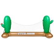 Airmyfun - Filet de Volley Gonflable et Flottant pour Piscine & Plage, 274 x 165 x 37 cm - Design Cactus - Vert