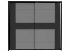 Armoire 2 portes coulissantes DOLCE BLACK EDITION coloris imitation chÃªne noir et gris mat