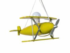 Avion - suspension avion bois jaune 11343