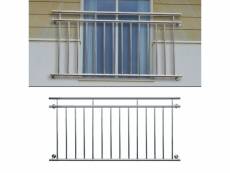 Balcon français balustrade 128 x 90 cm 9 barres grille fenêtre acier inoxydable 299038041
