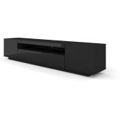 Bim Furniture - Meuble tv 200 cm noir mat / noir brillant