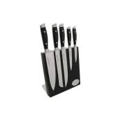 Bloc aimanté 5 couteaux de cuisine Massif noir - Jean