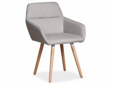 Chaise / fauteuil scandinave frida tissu beige