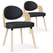 Cotecosy - Lot de 2 chaises scandinaves Estel Chêne Clair et Noir - Bois clair / Noir