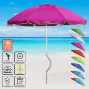 Girafacile - Parasol de plage aluminium léger visser protection uv 220 cm Eolo Couleur: Pourpre