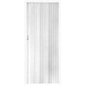 Helloshop26 - Porte accordéon pliante pvc salle de bain extensible coulissante largeur 80 cm blanc - Blanc