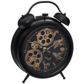 Horloge à poser en métal Noir aspect vintage déco
