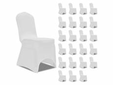 Housses élastiques de chaise blanc 24 pièces dec022531